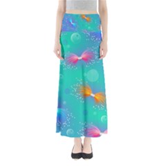 Non Seamless Pattern Blues Bright Full Length Maxi Skirt by Dutashop