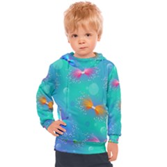 Non Seamless Pattern Blues Bright Kids  Hooded Pullover