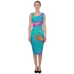 Non Seamless Pattern Blues Bright Sleeveless Pencil Dress by Dutashop