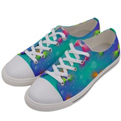 Non Seamless Pattern Blues Bright Women s Low Top Canvas Sneakers by Dutashop