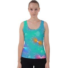 Non Seamless Pattern Blues Bright Velvet Tank Top by Dutashop