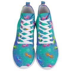 Non Seamless Pattern Blues Bright Men s Lightweight High Top Sneakers