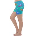 Non Seamless Pattern Blues Bright Lightweight Velour Yoga Shorts View2