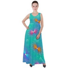 Non Seamless Pattern Blues Bright Empire Waist Velour Maxi Dress by Dutashop