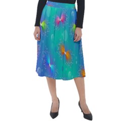 Non Seamless Pattern Blues Bright Classic Velour Midi Skirt 