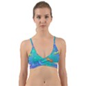 Non Seamless Pattern Blues Bright Wrap Around Bikini Top View1