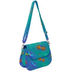 Non Seamless Pattern Blues Bright Saddle Handbag