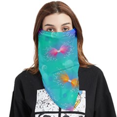 Non Seamless Pattern Blues Bright Face Covering Bandana (triangle)