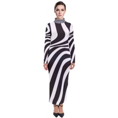 Wave Line Curve Turtleneck Maxi Dress