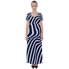 Wave Line Curve High Waist Short Sleeve Maxi Dress