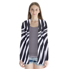 Wave Line Curve Drape Collar Cardigan by Dutashop