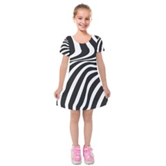 Wave Line Curve Kids  Short Sleeve Velvet Dress by Dutashop