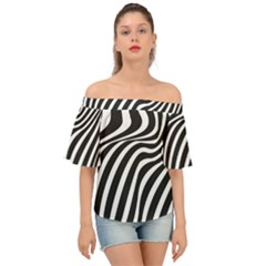 Wave Line Curve Off Shoulder Short Sleeve Top by Dutashop