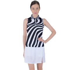 Wave Line Curve Women s Sleeveless Polo Tee