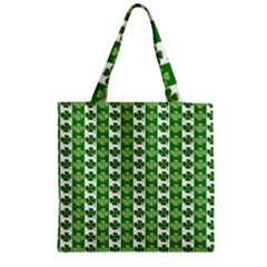 Clover Leaf Shamrock St Patricks Day Zipper Grocery Tote Bag by Dutashop