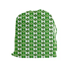 Clover Leaf Shamrock St Patricks Day Drawstring Pouch (xl) by Dutashop