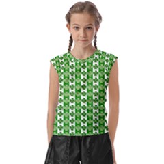 Clover Leaf Shamrock St Patricks Day Kids  Raglan Cap Sleeve Tee