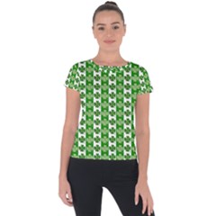 Clover Leaf Shamrock St Patricks Day Short Sleeve Sports Top  by Dutashop