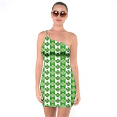 Clover Leaf Shamrock St Patricks Day One Soulder Bodycon Dress by Dutashop