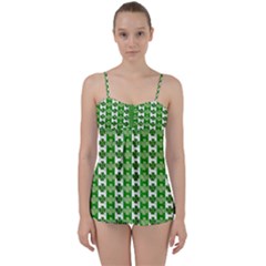 Clover Leaf Shamrock St Patricks Day Babydoll Tankini Set