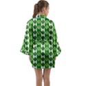 Clover Leaf Shamrock St Patricks Day Long Sleeve Satin Kimono View2