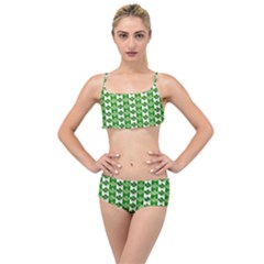 Clover Leaf Shamrock St Patricks Day Layered Top Bikini Set by Dutashop