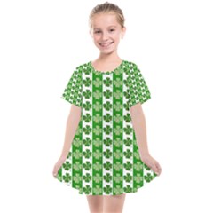 Clover Leaf Shamrock St Patricks Day Kids  Smock Dress by Dutashop