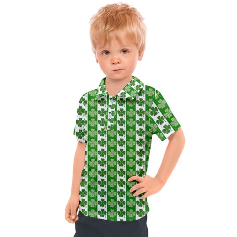 Clover Leaf Shamrock St Patricks Day Kids  Polo Tee by Dutashop