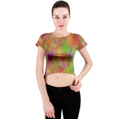 Easter Egg Colorful Texture Crew Neck Crop Top by Dutashop