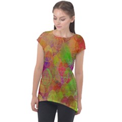 Easter Egg Colorful Texture Cap Sleeve High Low Top by Dutashop