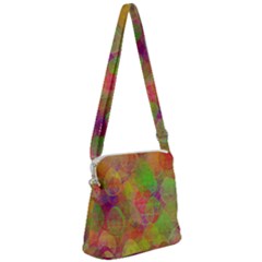 Easter Egg Colorful Texture Zipper Messenger Bag by Dutashop