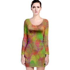 Easter Egg Colorful Texture Long Sleeve Velvet Bodycon Dress by Dutashop