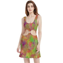 Easter Egg Colorful Texture Velvet Cutout Dress