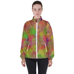 Easter Egg Colorful Texture Women s High Neck Windbreaker