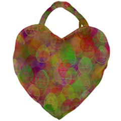 Easter Egg Colorful Texture Giant Heart Shaped Tote by Dutashop