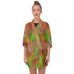 Easter Egg Colorful Texture Half Sleeve Chiffon Kimono