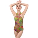 Easter Egg Colorful Texture Cross Front Low Back Swimsuit View1