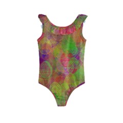 Easter Egg Colorful Texture Kids  Frill Swimsuit by Dutashop