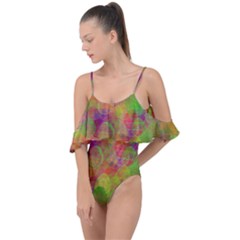 Easter Egg Colorful Texture Drape Piece Swimsuit