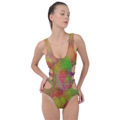 Easter Egg Colorful Texture Side Cut Out Swimsuit