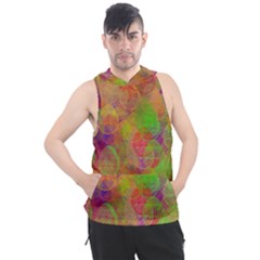 Easter Egg Colorful Texture Men s Sleeveless Hoodie