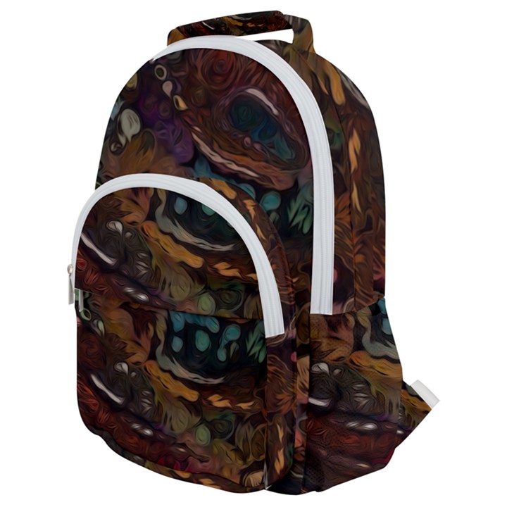 Abstract Art Rounded Multi Pocket Backpack