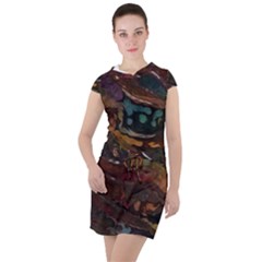 Abstract Art Drawstring Hooded Dress