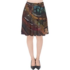 Abstract Art Velvet High Waist Skirt