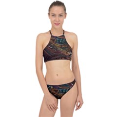 Abstract Art Racer Front Bikini Set