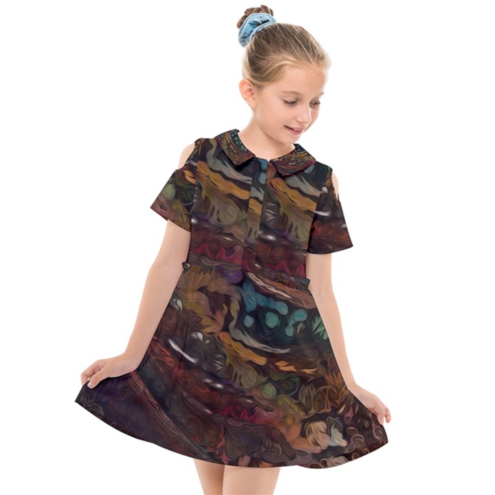 Abstract Art Kids  Short Sleeve Shirt Dress