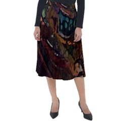 Abstract Art Classic Velour Midi Skirt 