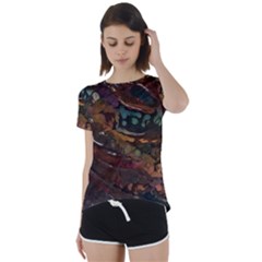 Abstract Art Short Sleeve Foldover Tee