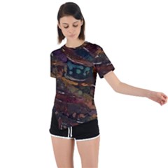 Abstract Art Asymmetrical Short Sleeve Sports Tee