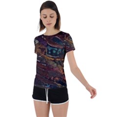 Abstract Art Back Circle Cutout Sports Tee